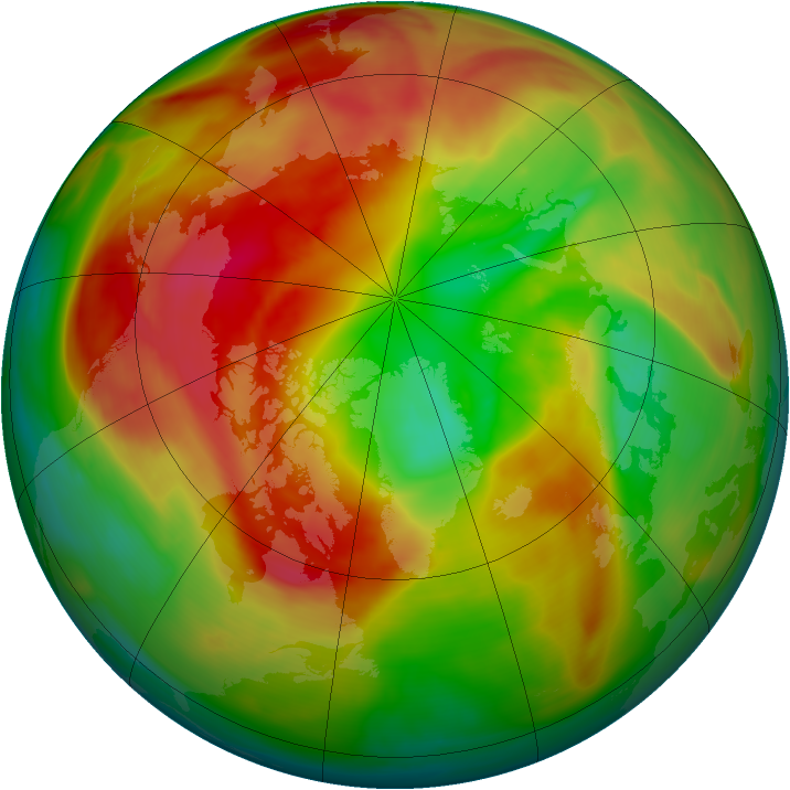 Arctic ozone map for 12 March 2007